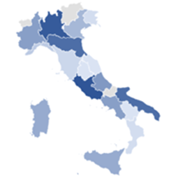 A map of italy with different colored regions

AI-generated content may be incorrect.