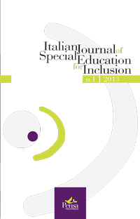 					View Vol. 1 No. 1 (2013): ITALIAN JOURNAL OF SPECIAL EDUCATION FOR INCLUSION
				