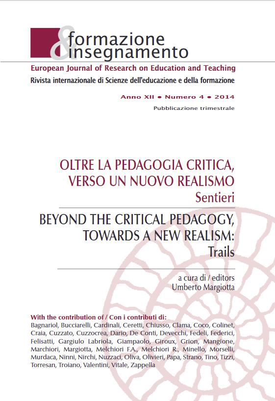 					View Vol. 12 No. 4 (2014): Beyond the Critical Pedagogy, Towards a New Realism: Trails
				