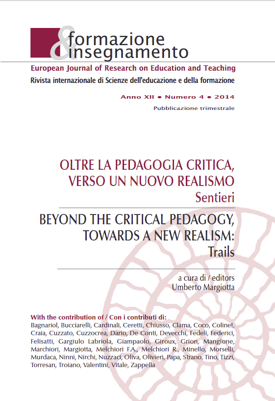 					Visualizar v. 12 n. 4 (2014): Beyond the Critical Pedagogy, Towards a New Realism: Trails
				