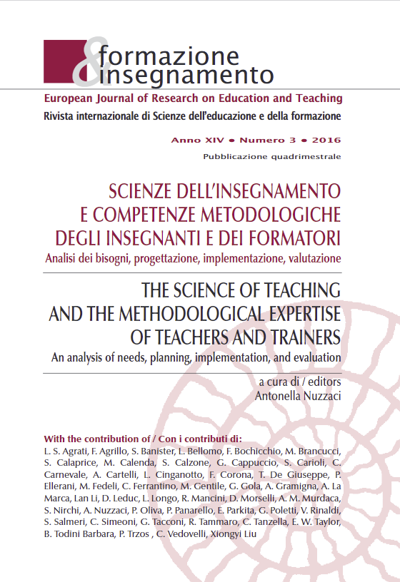 					View Vol. 14 No. 3 (2016): The Science of Teaching and the Methodological Expertise of Teachers and Trainers: An Analysis of Needs, Planning, Implementation, and Evaluation
				