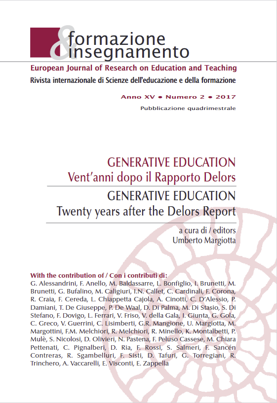 					Visualizza V. 15 N. 2 (2017): Generative Education: Vent'anni dopo il Rapporto Delors
				