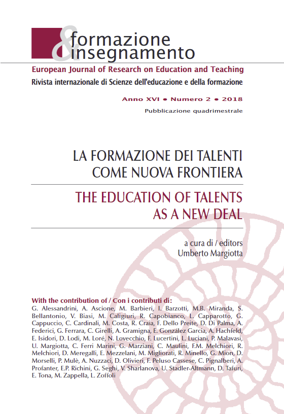 					View Vol. 16 No. 2 (2018): The Education of Talents as a New Deal
				