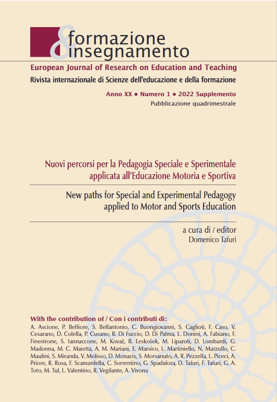 					View Vol. 20 No. 1 Suppl. (2022): New Paths for Special and Experimental Pedagogy Applied to Motor and Sports Education
				