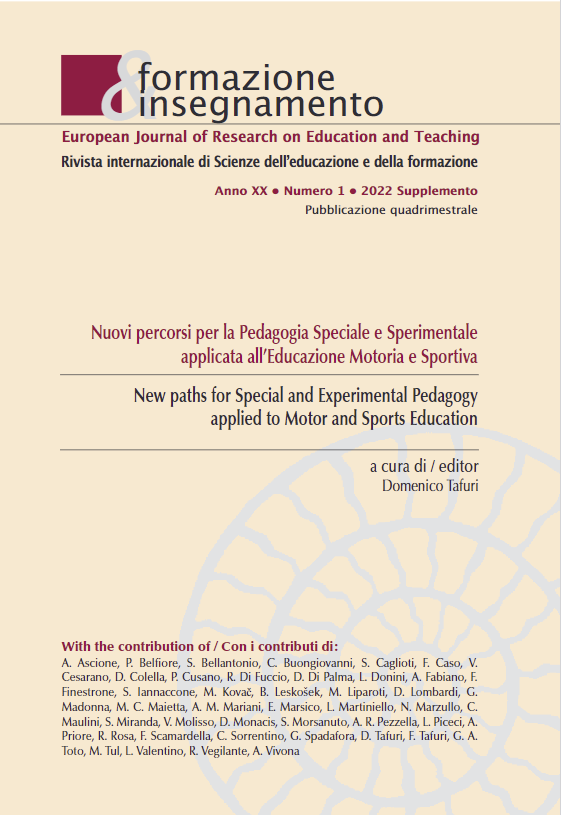 					Ver Vol. 20 Núm. 1 Suppl. (2022): New Paths for Special and Experimental Pedagogy Applied to Motor and Sports Education
				