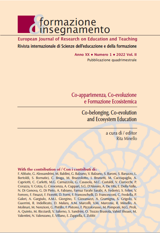 					Visualizza V. 20 N. 1 Tome II (2022): Co-appartenenza, Co-evoluzione e Formazione Ecosistemica
				