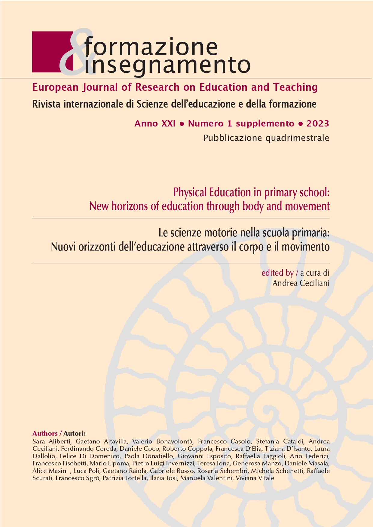 					View Vol. 21 No. 1S (2023): Physical Education in Primary School: New Horizons of Education through Body and Movement
				