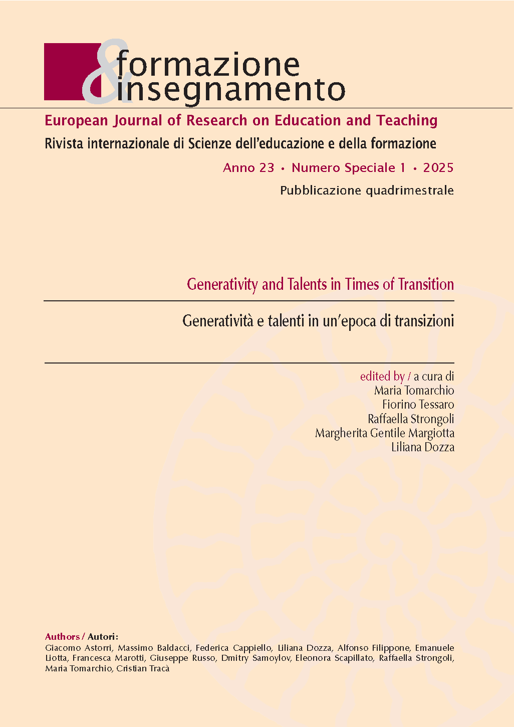 					View Vol. 23 No. S1 (2025): Generativity and Talents in Times of Transition
				