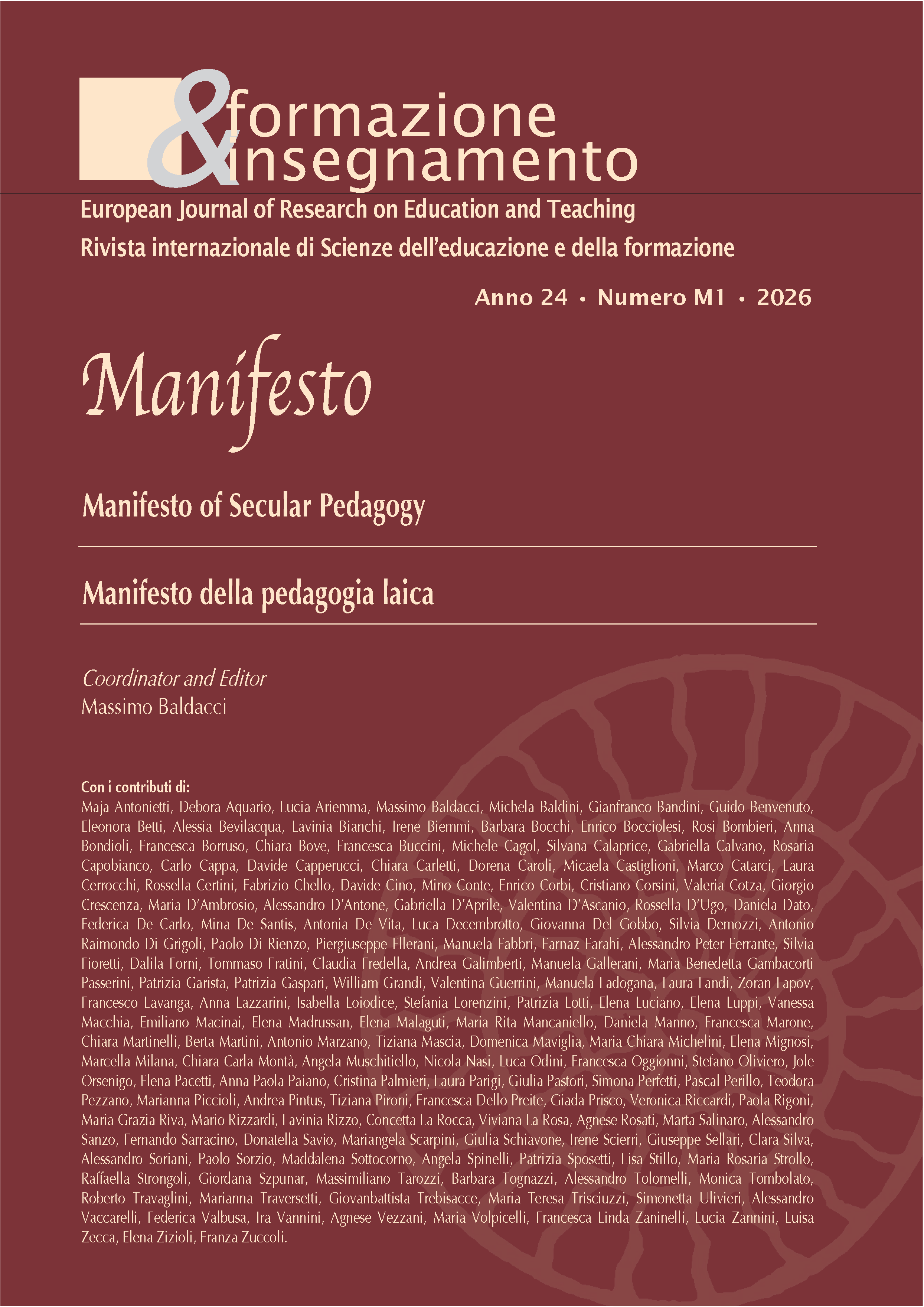 					View Vol. 24 No. M1 (2026): Manifesto of Secular Pedagogy
				