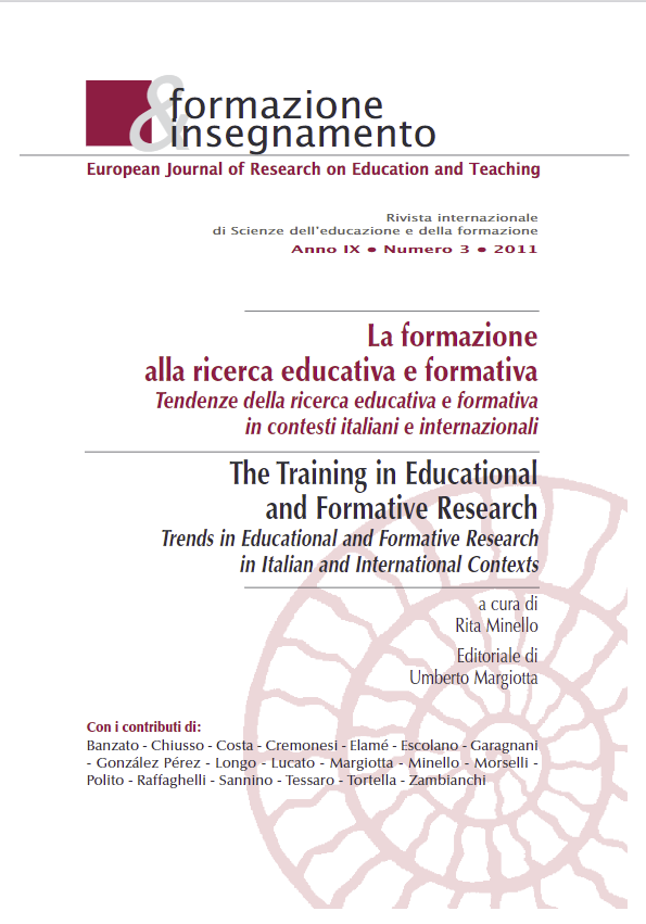 					View Vol. 9 No. 3 (2011): The Training in Educational and Formative Research: Trends in Educational and Formative Research in Italian and International Contexts
				