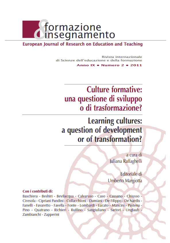 					Visualizza V. 9 N. 2 (2011): Culture formative: Una questione di sviluppo o di trasformazione?
				